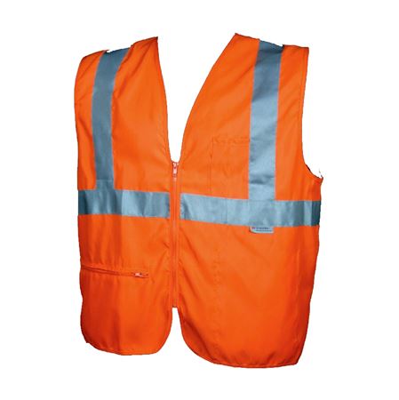 ANSI Class 2 Deluxe Solid Safety Vest - Fluorescent Orange